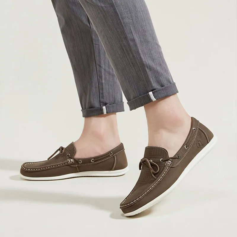 HANG TEN Anti-Slip And Wear-Resistant Lightweight Low-Top Casual Shoes Men's Khaki Black And Blue-18