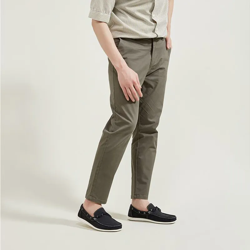 HANG TEN Anti-Slip And Wear-Resistant Lightweight Low-Top Casual Shoes Men's Khaki Black And Blue-10
