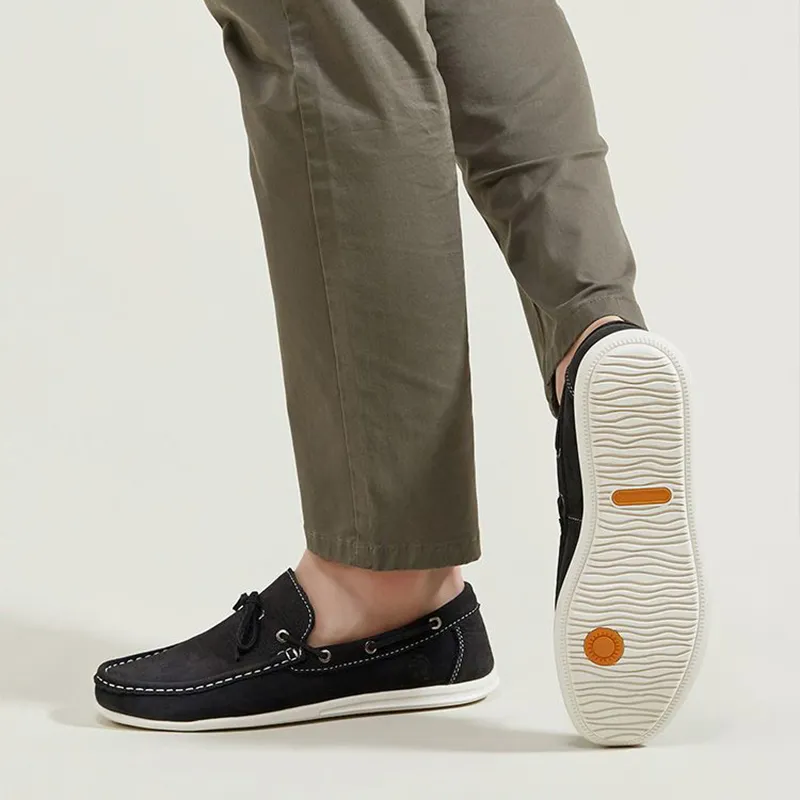 HANG TEN Anti-Slip And Wear-Resistant Lightweight Low-Top Casual Shoes Men's Khaki Black And Blue-9
