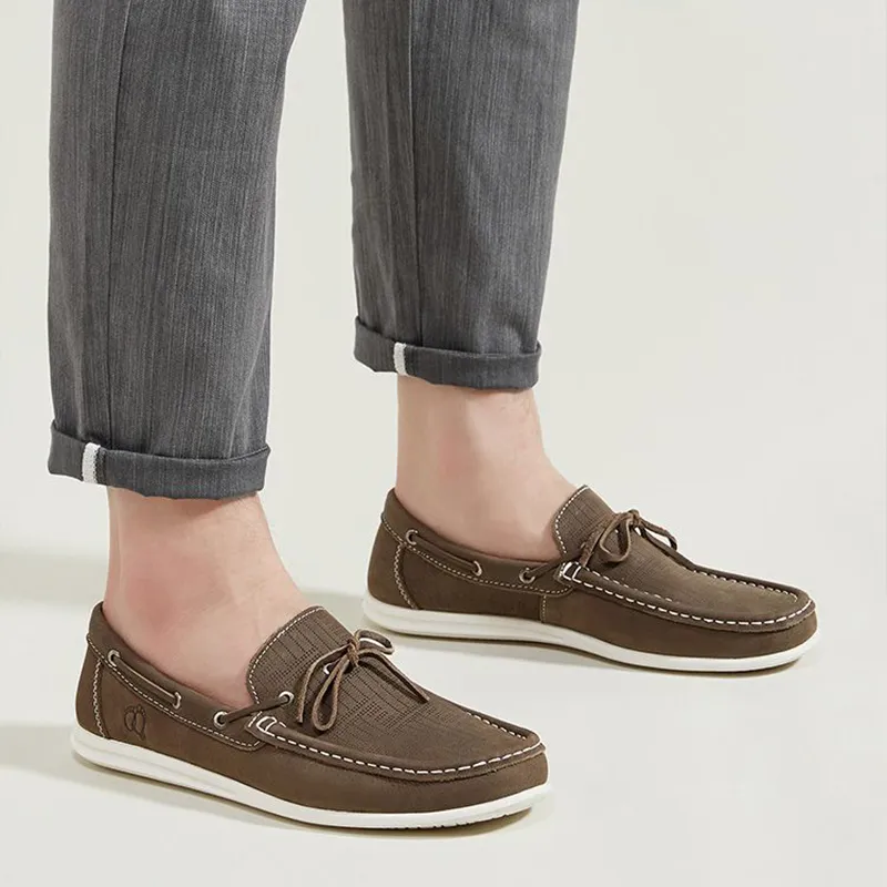 HANG TEN Anti-Slip And Wear-Resistant Lightweight Low-Top Casual Shoes Men's Khaki Black And Blue-19