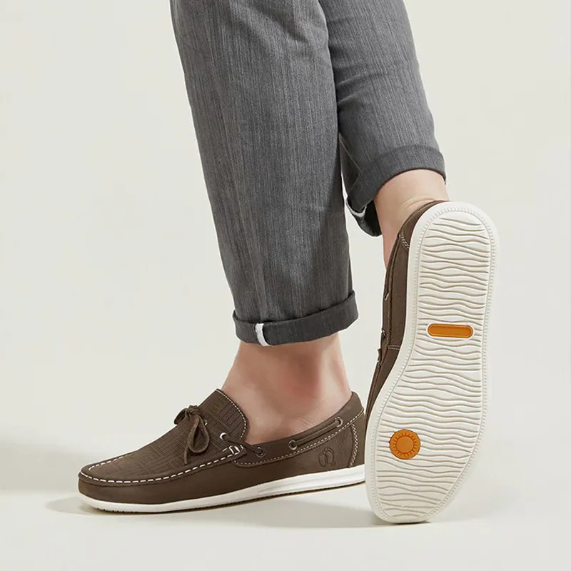 HANG TEN Anti-Slip And Wear-Resistant Lightweight Low-Top Casual Shoes Men's Khaki Black And Blue-20