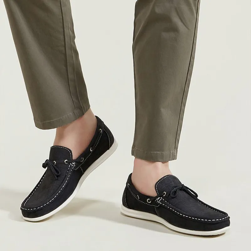 HANG TEN Anti-Slip And Wear-Resistant Lightweight Low-Top Casual Shoes Men's Khaki Black And Blue-6