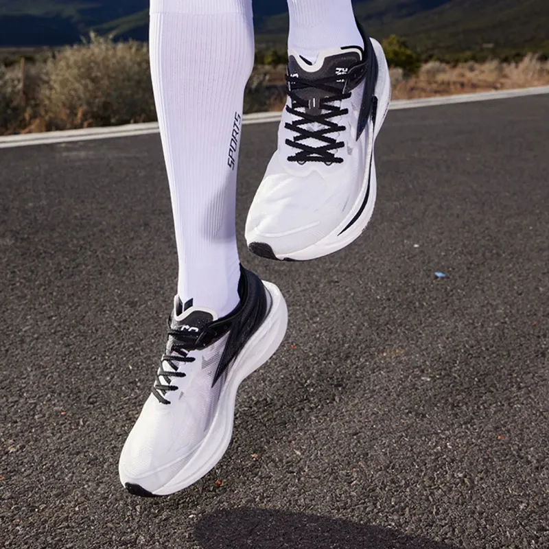 361° Feiran 2 Cushioned Anti Slip And Wear Resistant Lightweight Low Top Running Shoes Men's White Black-8
