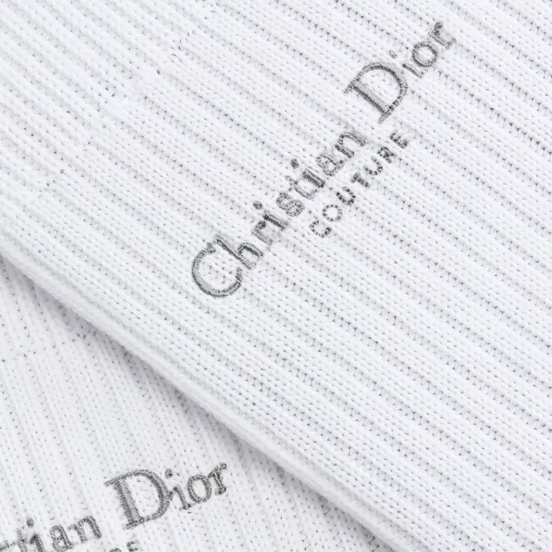 DIOR FW22 Mid Calf Socks Men's 1 Pack White-4