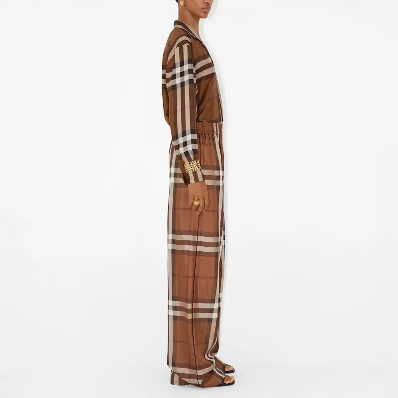 Burberry Alex Vintage Check Silk Trousers-3