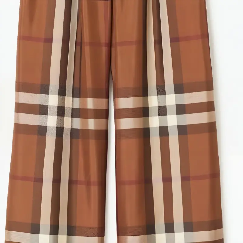 Burberry Alex Vintage Check Silk Trousers-6