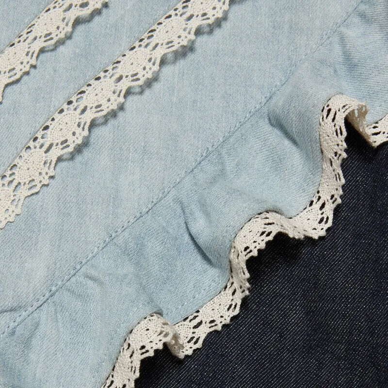 GUCCI Ruffle collar Denim Midi Dress-6