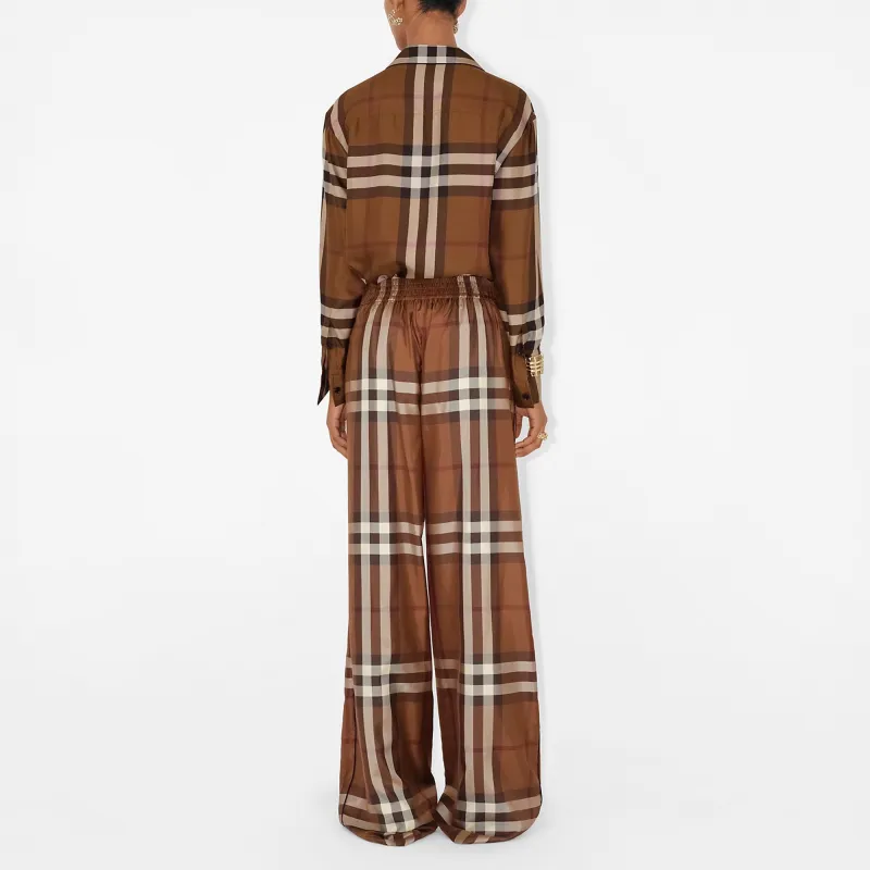 Burberry Alex Vintage Check Silk Trousers-2