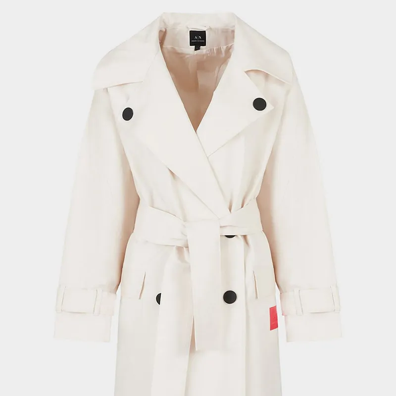 ARMANI EXCHANGEAE FW22 Trench Coat Women's White-5