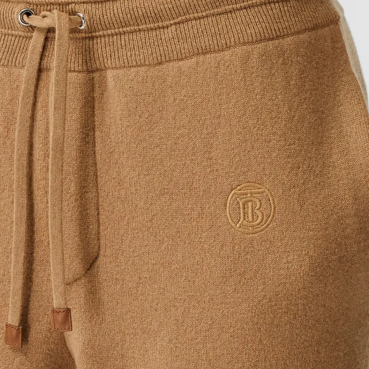 Burberry Monogram Motif Cashmere Blend Jogging Pants 'Camel'-5