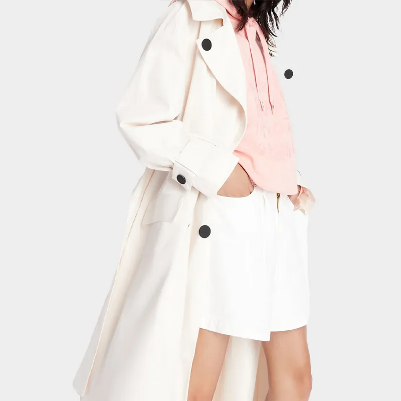 ARMANI EXCHANGEAE FW22 Trench Coat Women's White-3