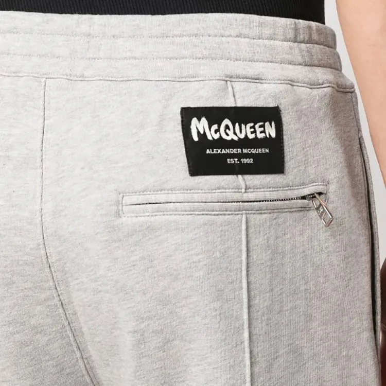 Alexander McQueen Knitted Sports Pants Men's Gray-4