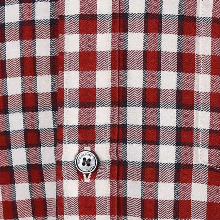 Burberry Shirts Men Red-5