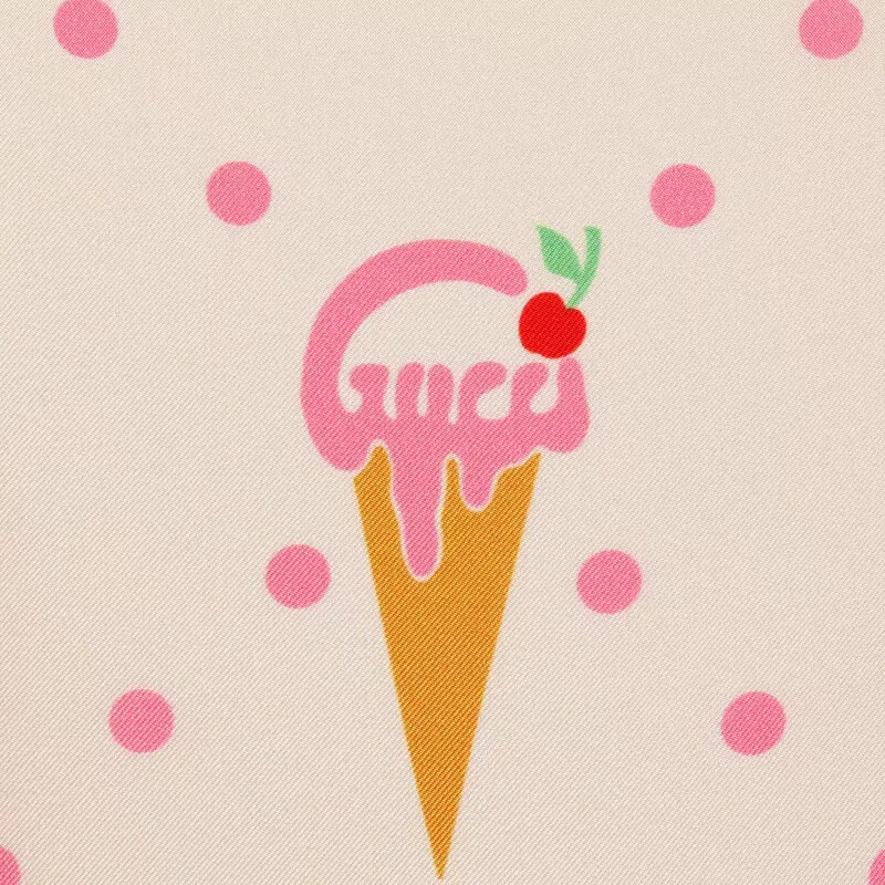 GUCCI Ice cream Print Satin Trousers-5