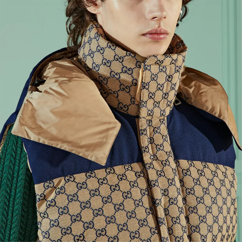 GUCCI Gg Canvas Down Vest With Detachable Hood-4