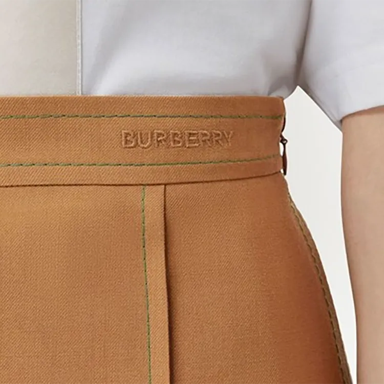Burberry FW22 Casual Long Skirt Women's Camel-5