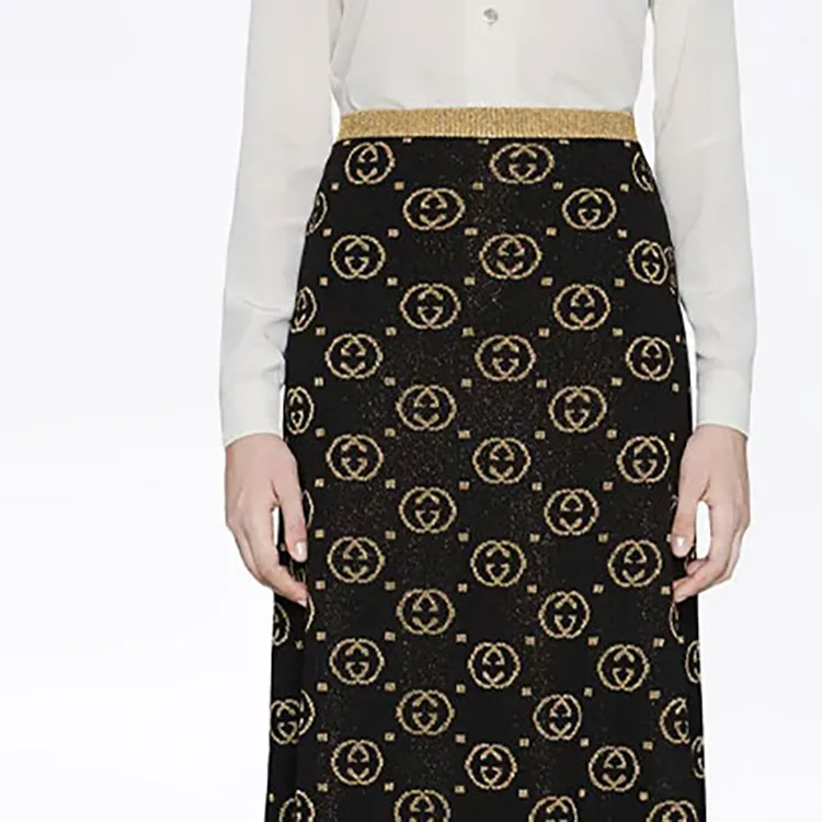 GUCCI Casual Long Skirts Women's Black-4