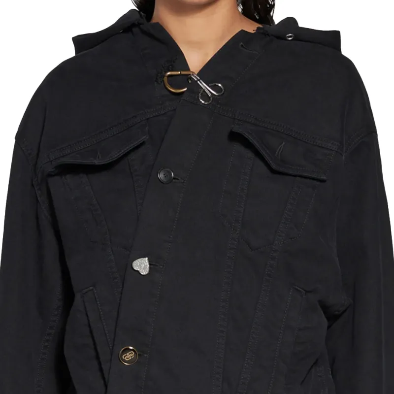 Balenciaga SS23 Denim Jacket Regular Fit Women's Black-5