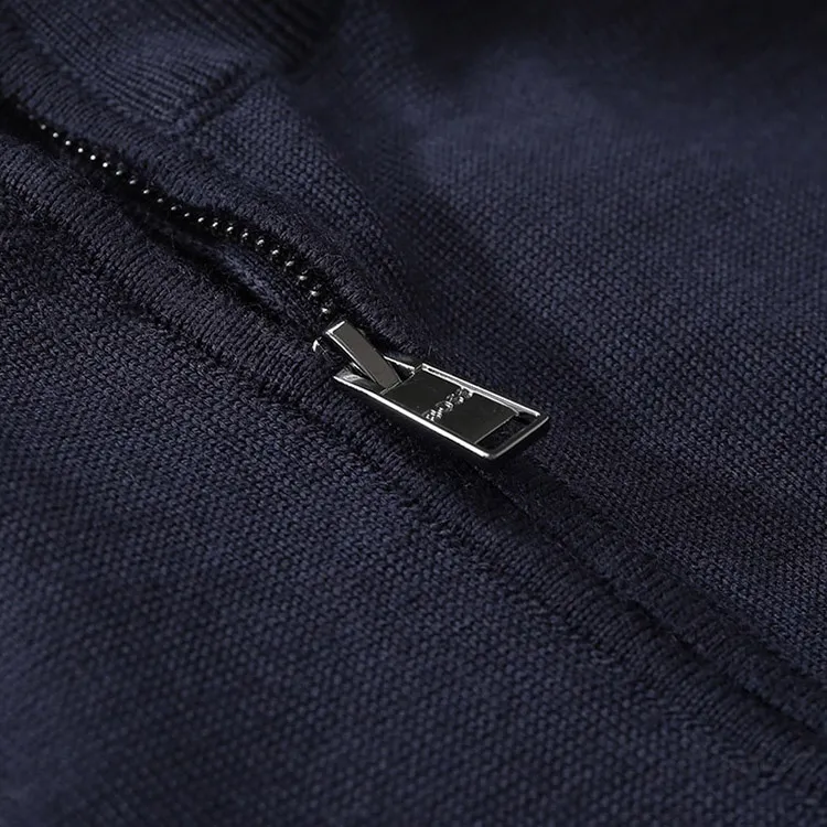 HUGO BOSS Logo Embroidered Zipped Knit Cardigan-6