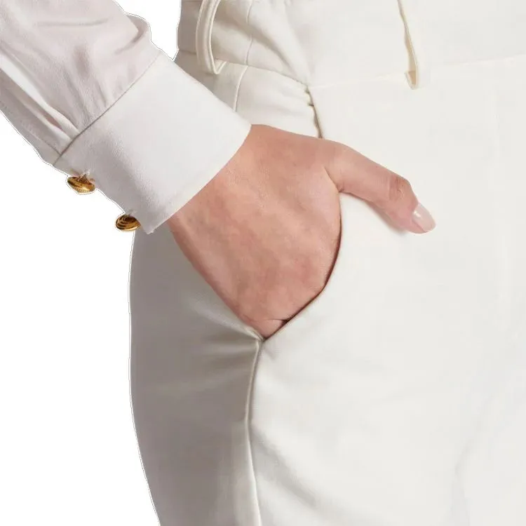 BALMAIN High Waisted Crepe Trousers-4