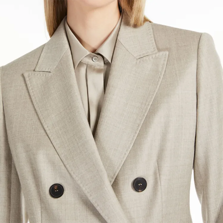 MaxMara Studio Business Suits Coats Women's Beige-4