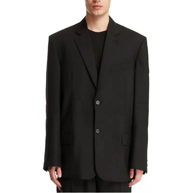 Balenciaga Logo Patch Single Breasted Blazer-3