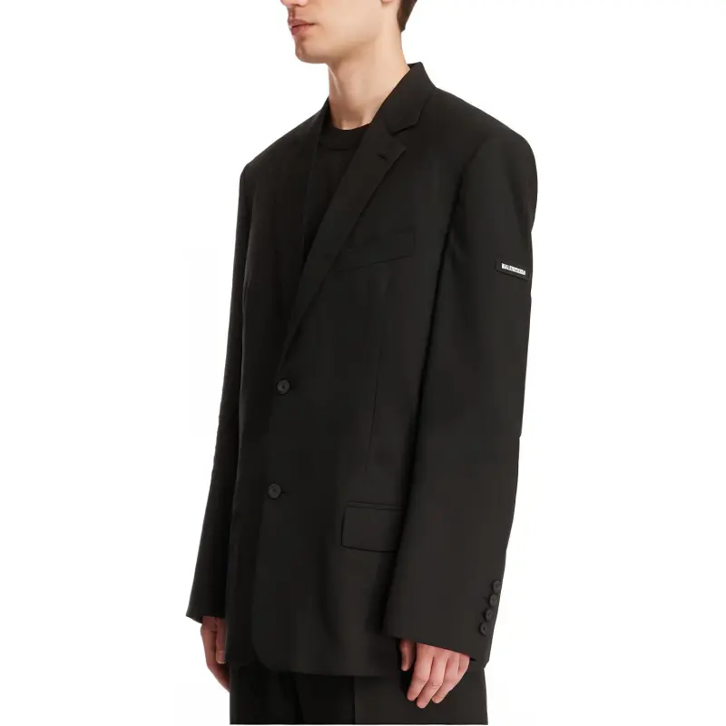 Balenciaga Logo Patch Single Breasted Blazer-4