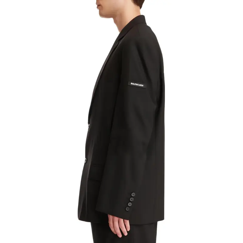 Balenciaga Logo Patch Single Breasted Blazer-5