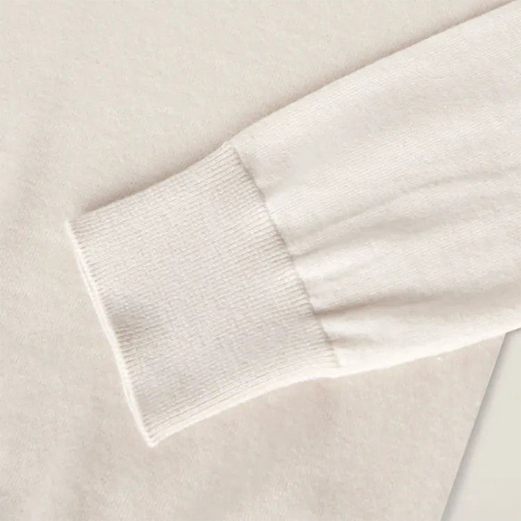 Loro Piana New Piuma V Neck Cashmere Sweater Women's Ecru-6