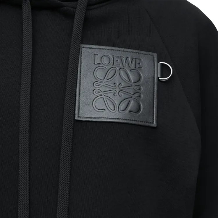 LOEWE Cropped Hoodie In Cotton Sweatshirt Women's Black-5