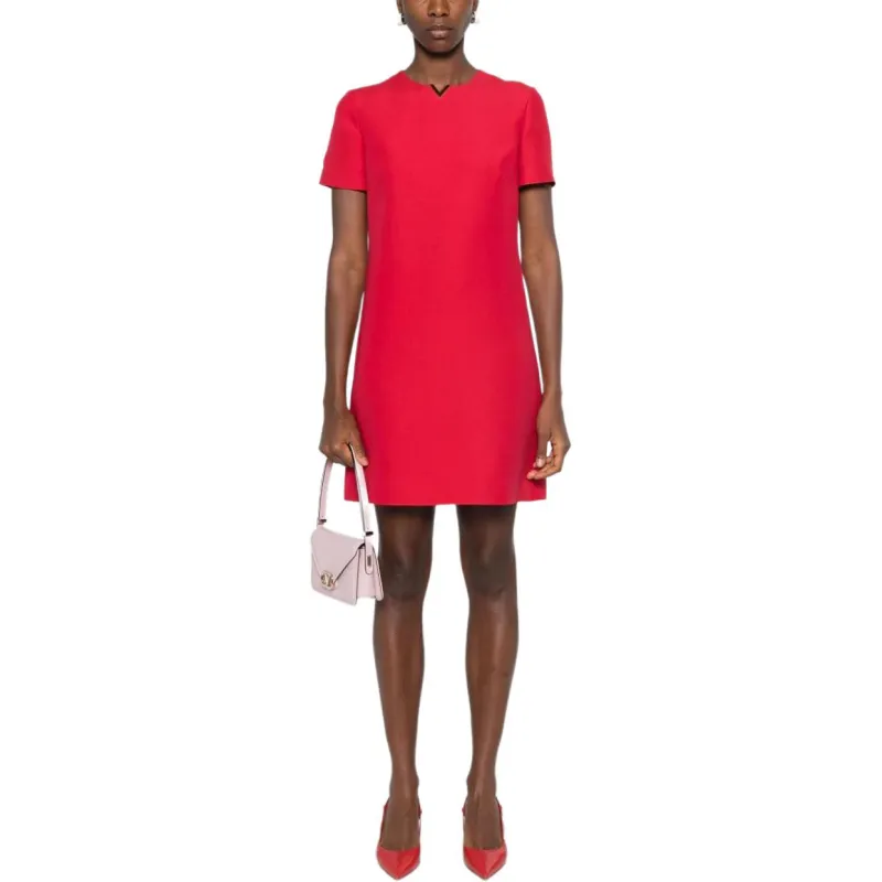 Valentino Crepe Couture Short-Sleeved Mini Dress-1