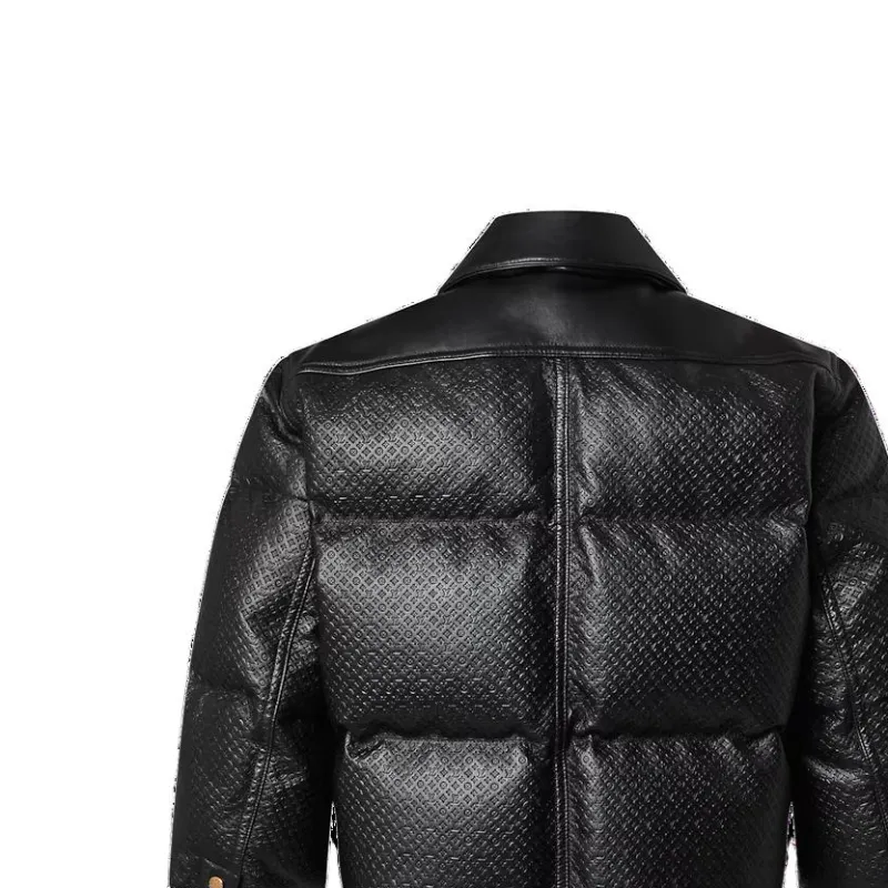 LOUIS VUITTON Monogram Leather Padded Boxy Jacket-4