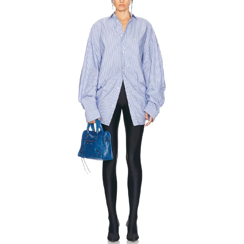 Balenciaga Knot Detailed Striped Shirt-1