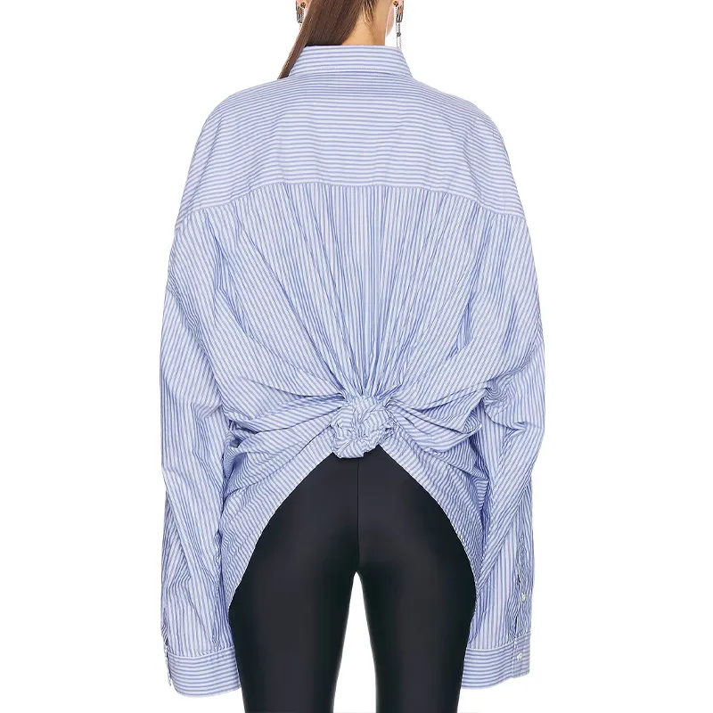 Balenciaga Knot Detailed Striped Shirt-2