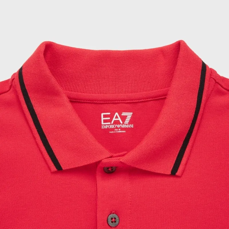 EMPORIO ARMANI EA7 SS22 Polo Shirt Men's Red-6