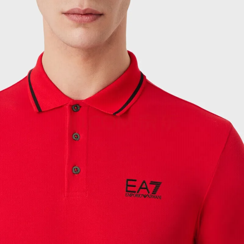 EMPORIO ARMANI EA7 SS22 Polo Shirt Men's Red-4