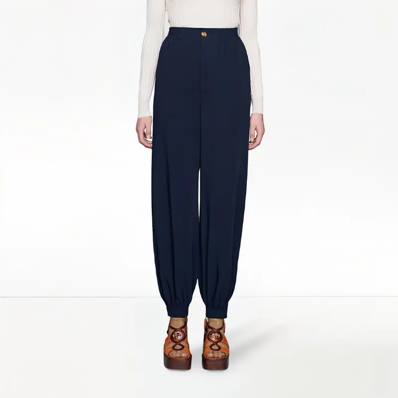 GUCCI FW21 Casual Pants Women's Dark Blue-2