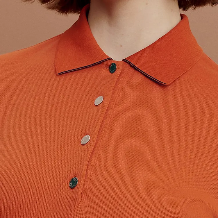 HERMES SS23 Polo Shirt Women's Flame Orange-2