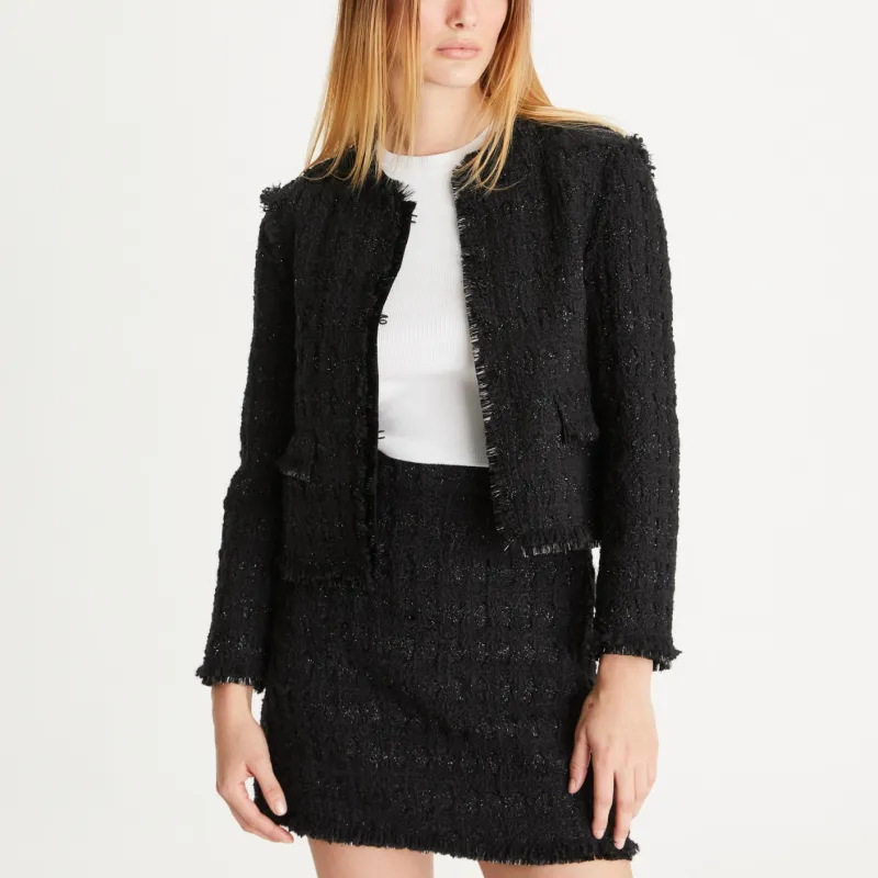 TORY BURCH Tweed Roundneck Jacket-2