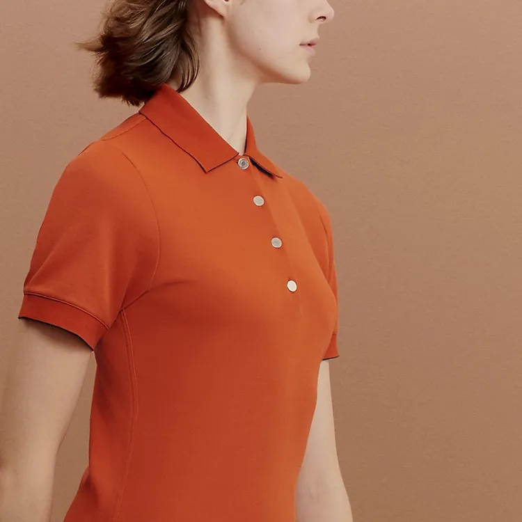 HERMES SS23 Polo Shirt Women's Flame Orange-5