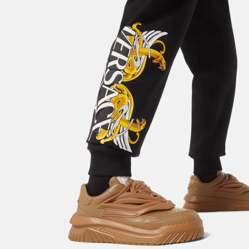 VERSACE SS22 Knitted Sports Pants Men's Black-4