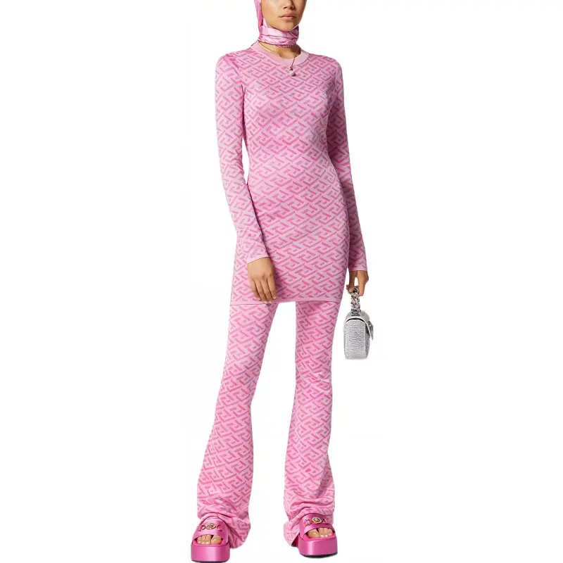 VERSACE La Greca Jacquard Pant 'Pink/Fuchsia'-1