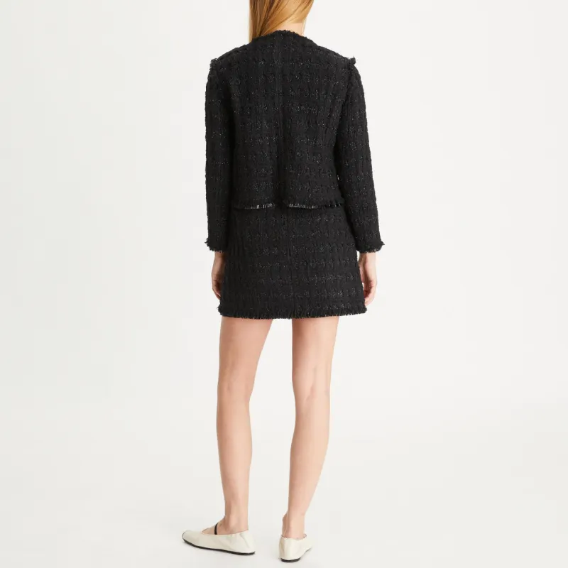 TORY BURCH Tweed Roundneck Jacket-3