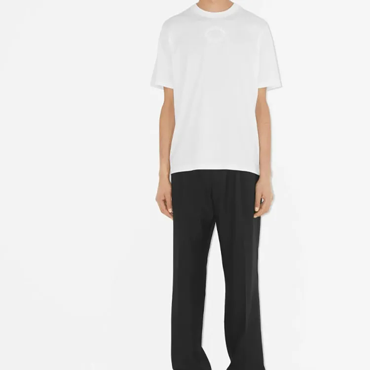 Burberry Embroidered Oak Leaf Crest Cotton T shirt-4