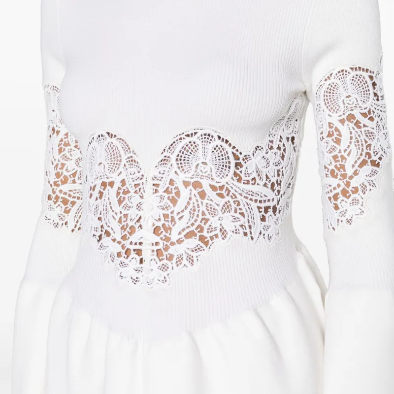 Chloé Guipure panels Flared Jumper-5
