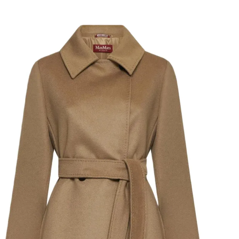 MaxMara Studio Bcollag Double Breasted Belted Coat-4