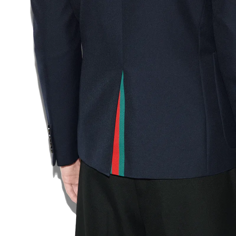 GUCCI Logo Embroidered Single Breasted Jacket-5
