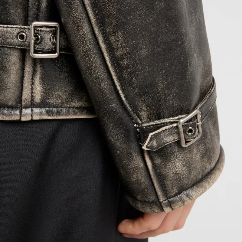 PRADA Leather Jacket Men's Brown-7