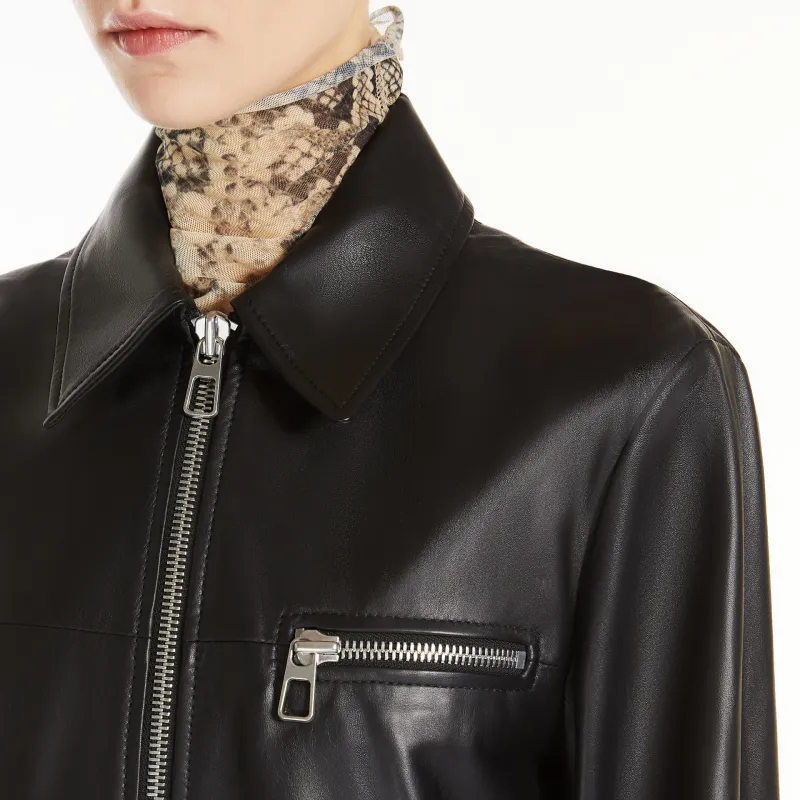 SportMax Zipped Leather Jacket-1