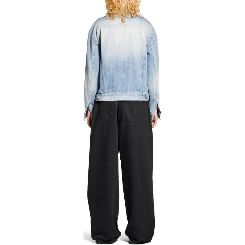 Balenciaga Collared Button Up Denim Jacket-3